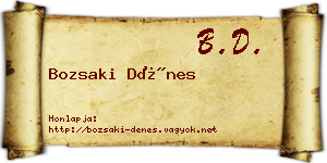 Bozsaki Dénes névjegykártya
